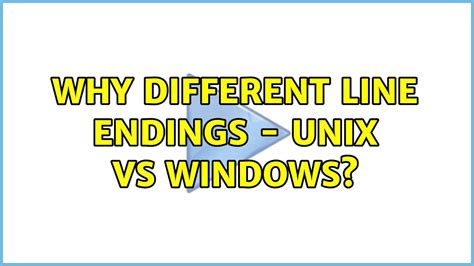 Why Different Line Endings Unix Vs Windows Youtube