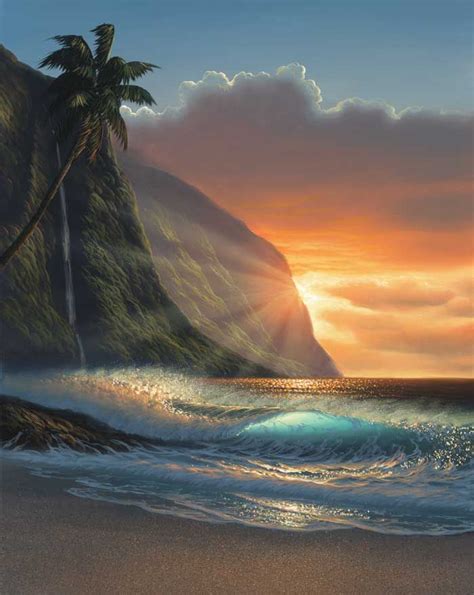 Beach Sunset Painting Seascape Seascape Art
