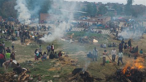 The Bodies Of Victims Of The Earthquake That Hit Nepal On 25 April 2015 Are Cremated At The