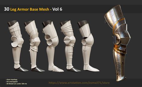 Artstation 30 Leg Armor Base Mesh Vol 6 Resources