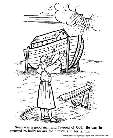 When people became evil, god decided to wash the world clean. Noah and the Ark Bible Story Coloring Page | Sunday school ...