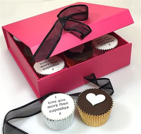 Personalised Valentine Cupcakes T Box Cerise Pink