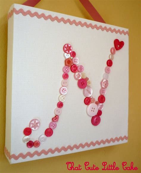 That Cute Little Cake Craft Button Monogram Letter
