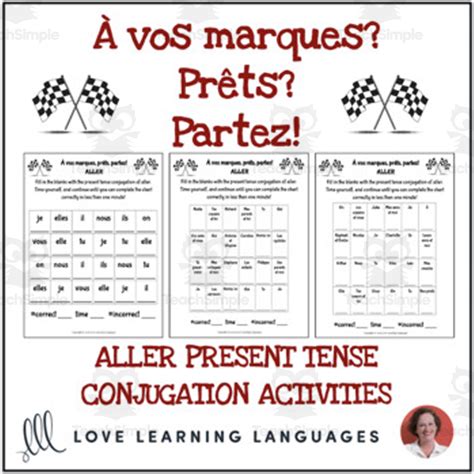 French Conjugation Practice Activities Aller Present Tense By Teach
