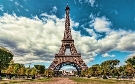 Download Wallpapers Paris Summer Eiffel Tower Hdr