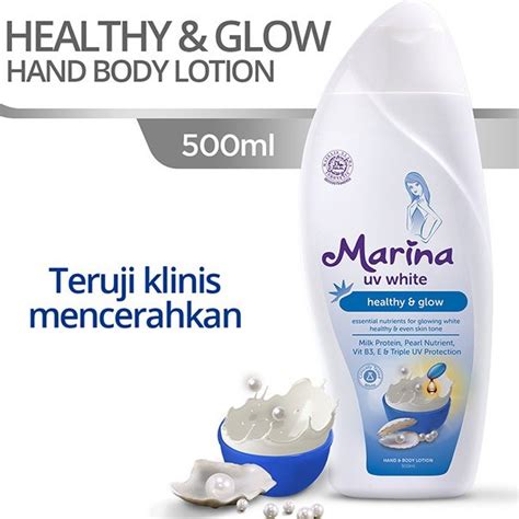 Jual Marina Uv White Healthy And Glow Body Lotion 500ml Marina Uv White