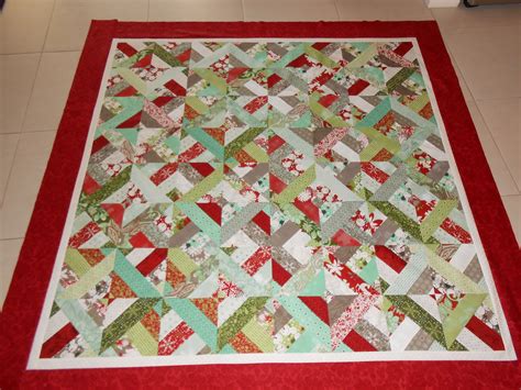 Christmas Quilt Made With A Jelly Roll It Was Fun To Make 2013