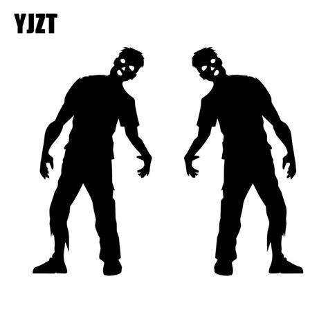 Yjzt 52cmx10cm Funny Zombie Ghoul Monster Left And Right Silhouette