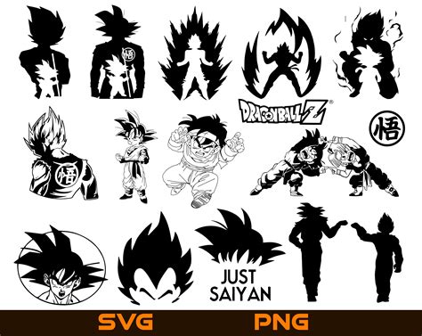 Dragon Ball Z Svg Png Vector Bundle DBZ Impresión Silueta | Etsy