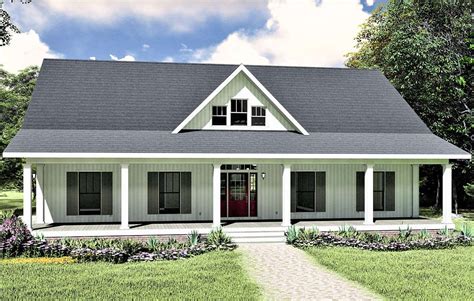 Rectangle House Plans With Porch Cozy Tiny Home With Gabled Front
