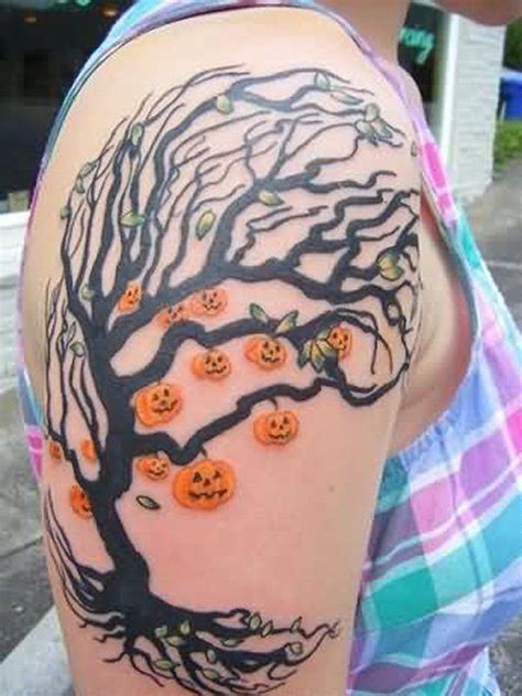 40 Unforgettable Fall Tattoos Pumpkin Tattoo Autumn Tattoo Spooky