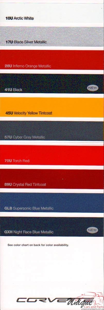 Corvette Paint Color Codes