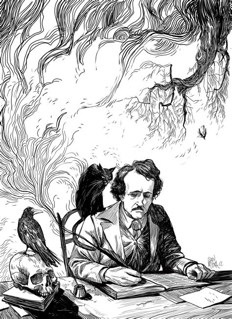 Dan Mora Edgar Allen Poe Art Drawings Illustration