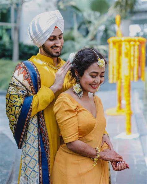 Neha Kakkar Looks Happy And Radiant At Her Haldi Ceremony Indian Wedding Outfits Haldi