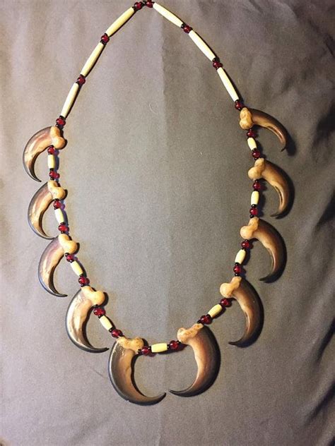 Black Bear Claw Necklace Native American Made With Resin Claw Etsy India Bear Claw Necklace