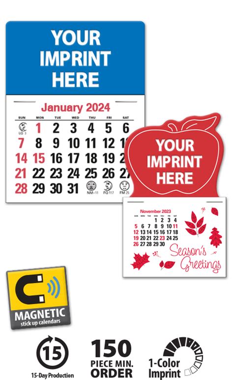 2024 14 Month Magna Stick™ Calendar Approx 3 X 5 Custom Magnetic