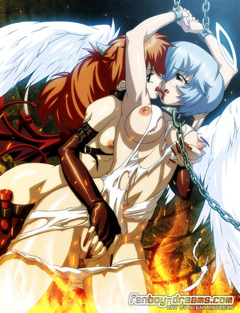 Rule 34 2girls Angel Angel And Devil Angel Wings Asuka Langley Sohryu