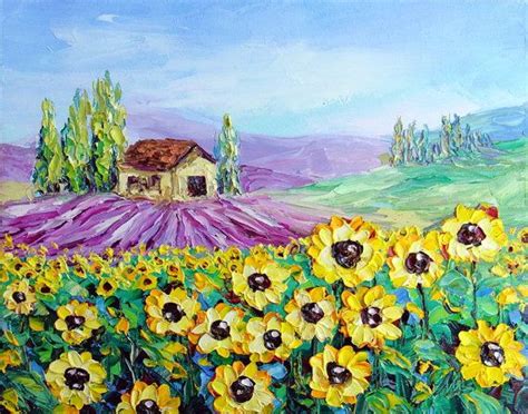 Painting Oil Original Oil 8 X 10 Landscape Impressionist With Flowers