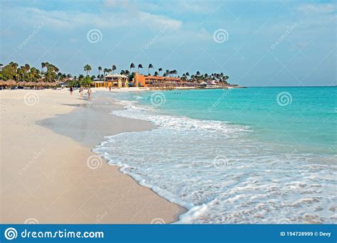View On Manchebo Beach On Aruba In The Caribbean Sea Stock Image