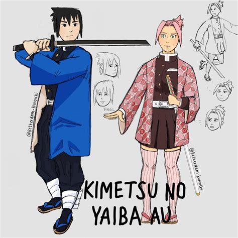 Sasusaku Demon Slayer Au Ig Ketterdamkunoichi Rkimetsunoyaiba