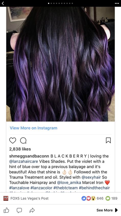 Pin By Renallie Arcinas On Beauty Blackberry Hair Colour Dark Purple
