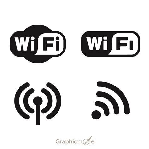Wifi Logo Icons Set Design Free Vector File Download By Graphicmore