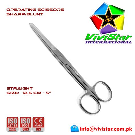 Operating Scissors Sharpblunt Straight 125 Cm 5″ Arthroscopy
