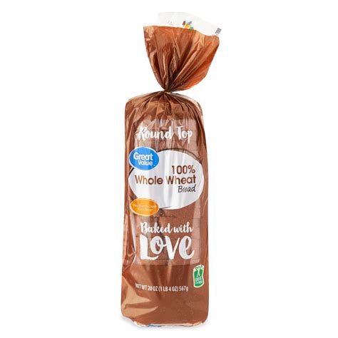 Great Value 100 Whole Wheat Round Top Bread Loaf