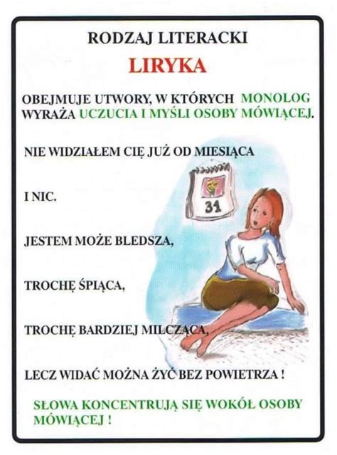 Rodzaje I Gatunki Literackie Elem J Zyk Polski Plansze Szko A