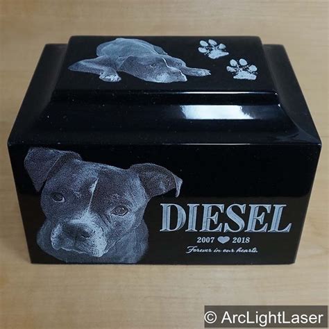 Pet photo cremation urns are the perfect way to remember your beloved pet. Large Granite Pet Cremation Urn Laser Engraved Photo ...