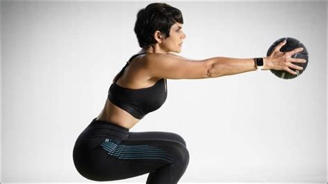 Mandira Bedi Sets Fitness Goals A Notch Higher With Medicine Ball Squat