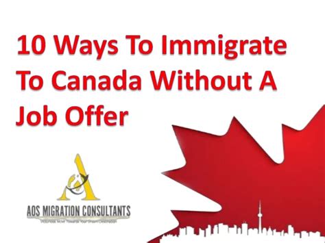 PPT 10 Ways To Immigrate To Canada Without A Job Offer PowerPoint