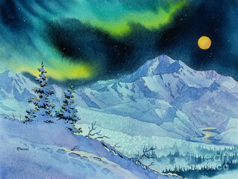 Denali Night Painting By Teresa Ascone Pixels