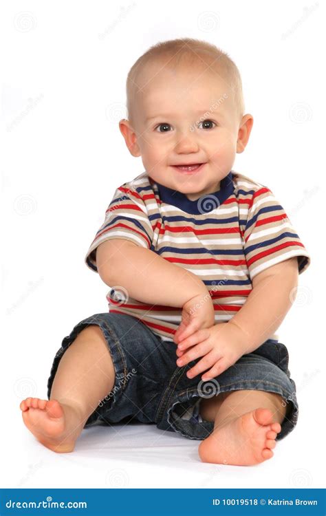 Cute Baby Boy Toddler Sitting And Holding Hand Stock Photo Image Of