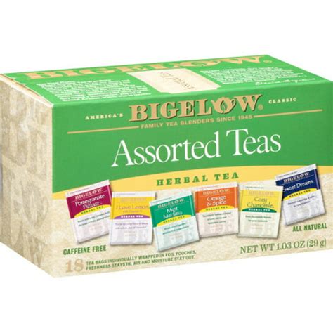 bigelow assorted herbal teas tea bags 18 ct