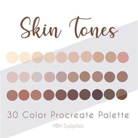 Skin Tones Palette Digital Color Palette Procreate Palette Etsy