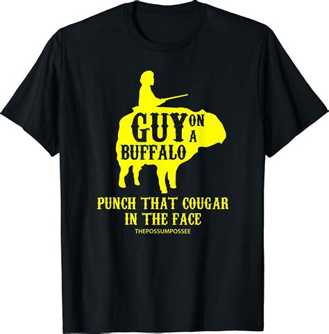 Guy On A Buffalo Punch That Cougar In The Face T Shirt Uk