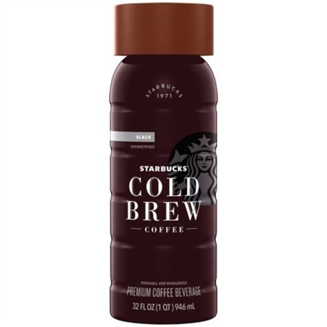 Starbucks Cold Brew Premium Black Unsweetened Coffee Drink 32 Fl Oz