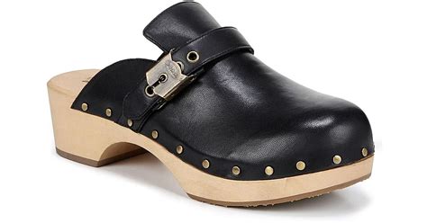 dr scholls leather original clog in black leather black lyst