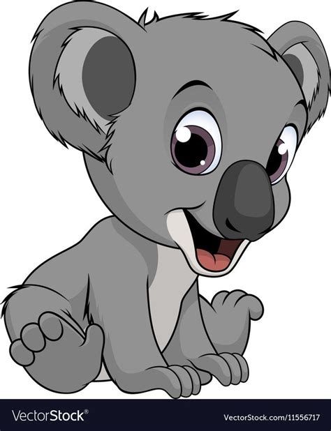 Little Funny Bear Koala Royalty Free Vector Image Koala Drawing Kids