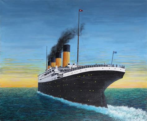 Roy Ahlgren The Great Ship Titanic Acrylic Painting