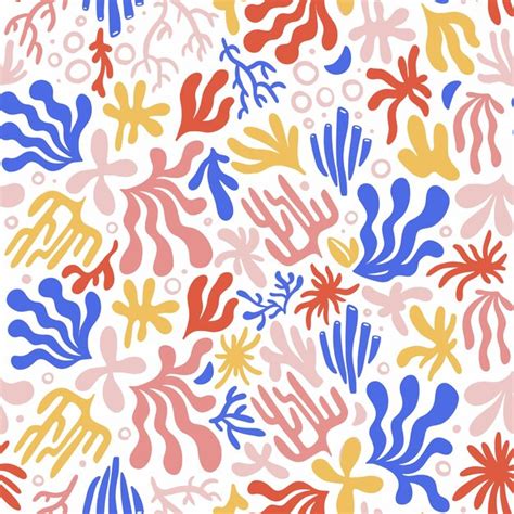 Premium Vector Coral Reef Abstract Seamless Pattern