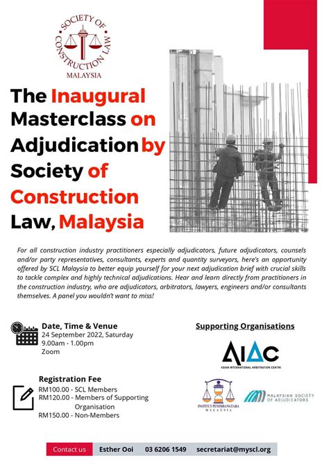 The Inaugural Masterclass On Adjudication By Society Of Construction