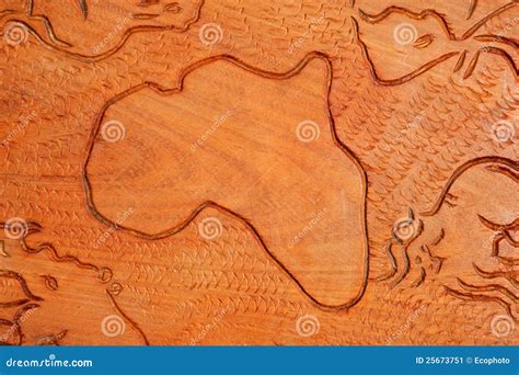 African Continent In Wood Stock Image Image Of Indigenous 25673751