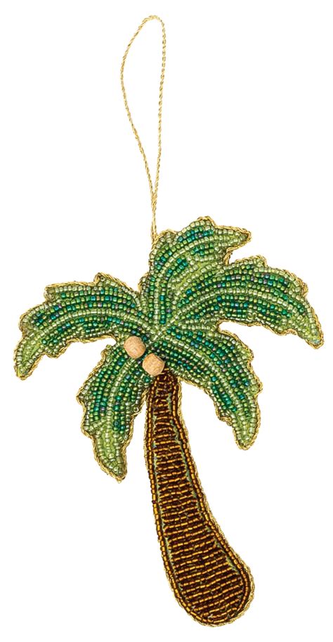 Palm Tree Beaded Christmas Holiday Ornament Mary B Decorative Art
