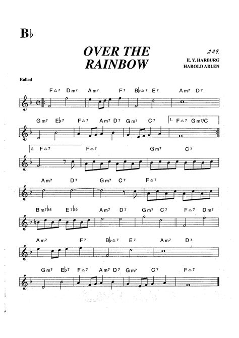 Somewhere Over The Rainbow Music Sheet Piano Somewhere Over The