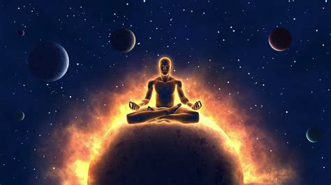 Cosmic Meditation Silhouette Of Person Stock Motion Graphics Sbv