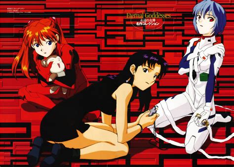 Souryuu Asuka Langley Ayanami Rei And Katsuragi Misato Neon Genesis Evangelion Drawn By