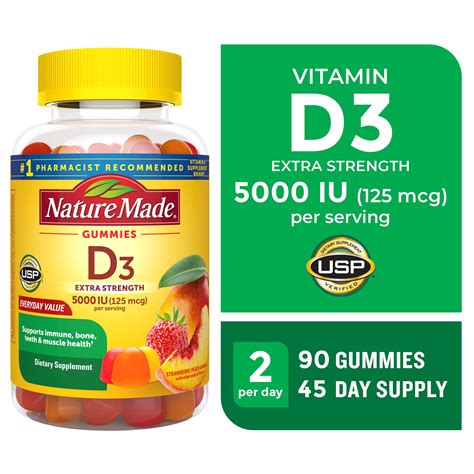 Nature Made Extra Strength Vitamin D3 5000 Iu 125 Mcg Per Serving