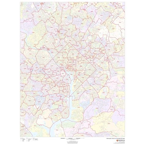 Washington District Of Columbia ZIP Codes By Map Sherpa The Map Shop